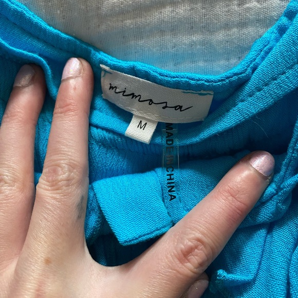 Blue Ruffle Tank Top - Picture 3 of 3